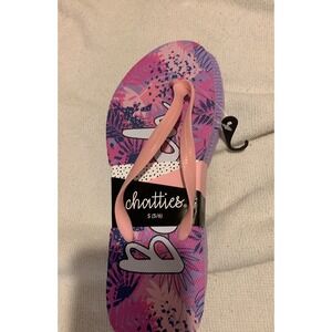 flip flops‎ sandals ladies, pink with purple, small 5/6
